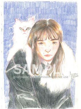 Bust Up Sample (basic price does not include cat) Headshot Sample (not including hands)
